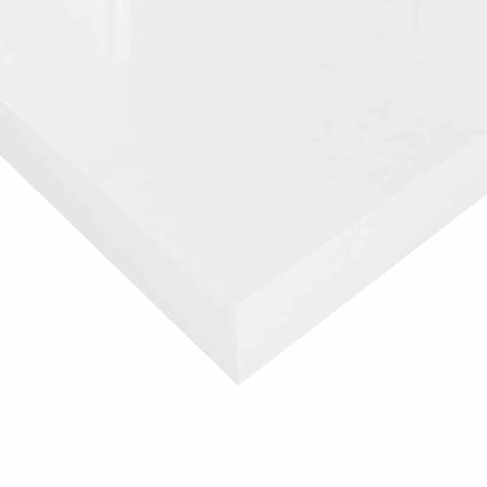Raft de perete suspendat, alb extralucios, 50x23,5x3,8 cm, MDF WALTI