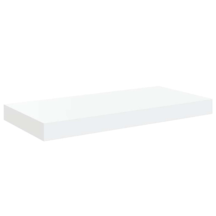 Rafturi de perete, 2 buc., alb extralucios, 50x23,5x3,8 cm, MDF WALTI