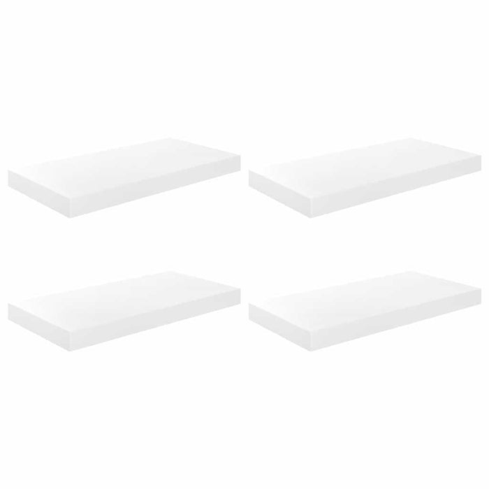 Rafturi de perete, 4 buc., alb extralucios, 50x23x3,8 cm, MDF - WALTI WALTI