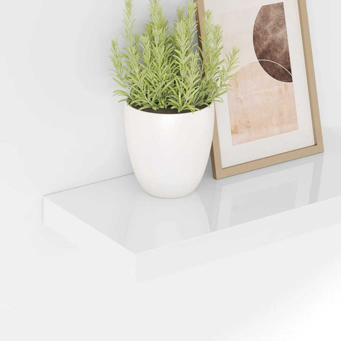 Rafturi de perete, 4 buc., alb extralucios, 50x23x3,8 cm, MDF - WALTI WALTI