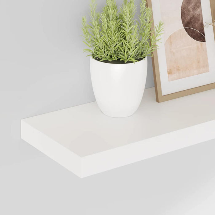 Rafturi de perete, 2 buc., alb extralucios, 60x23,5x3,8 cm, MDF - WALTI WALTI