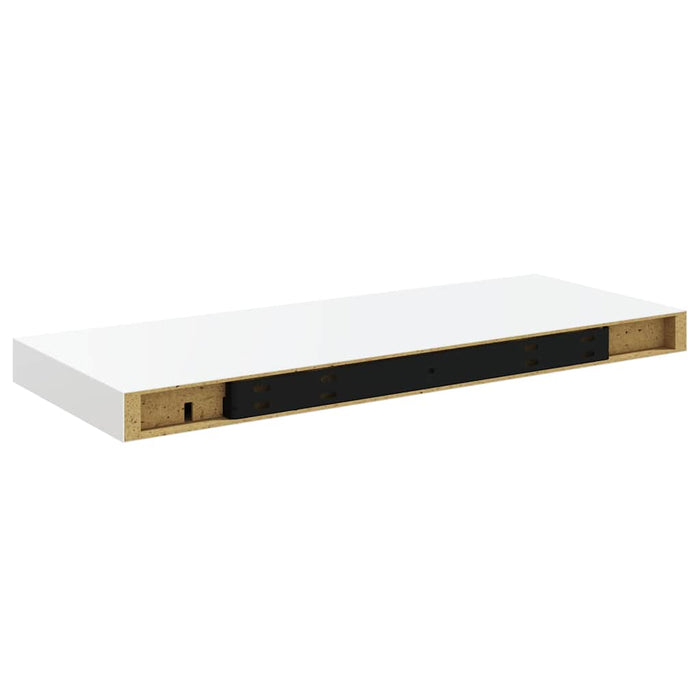 Rafturi de perete, 2 buc., alb extralucios, 60x23,5x3,8 cm, MDF - WALTI WALTI