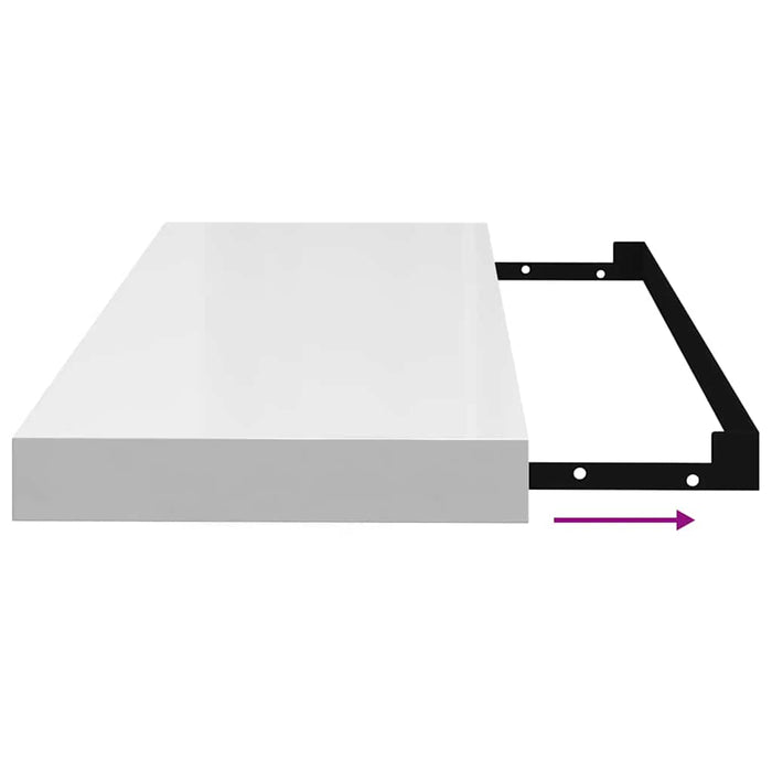 Rafturi de perete, 4 buc., alb extralucios, 60x23,5x3,8 cm, MDF - WALTI WALTI