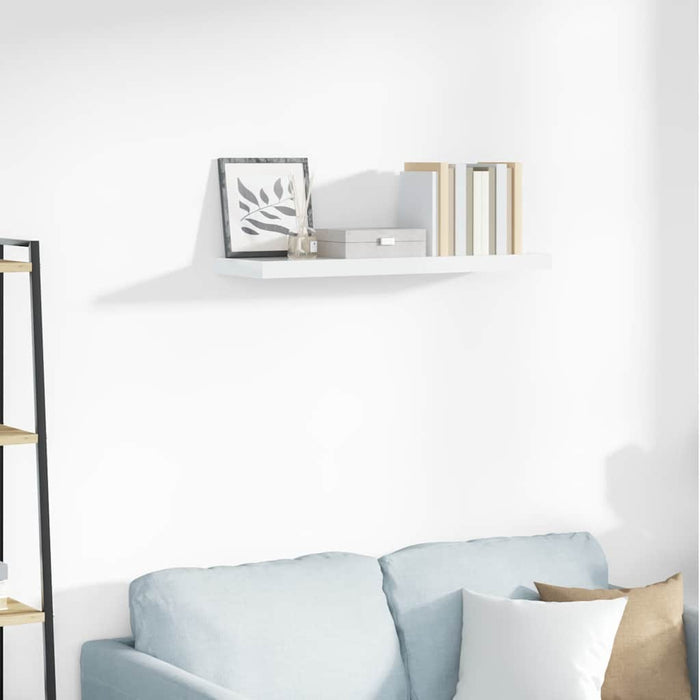 Raft de perete suspendat, alb extralucios, 80x23,5x3,8 cm, MDF - WALTI WALTI