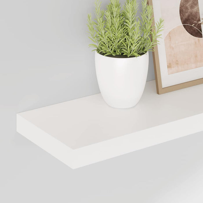 Rafturi de perete, 2 buc., alb extralucios, 80x23,5x3,8 cm, MDF - WALTI WALTI
