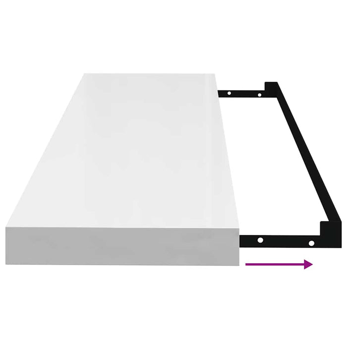 Rafturi de perete, 4 buc., alb extralucios, 80x23,5x3,8 cm, MDF - WALTI WALTI
