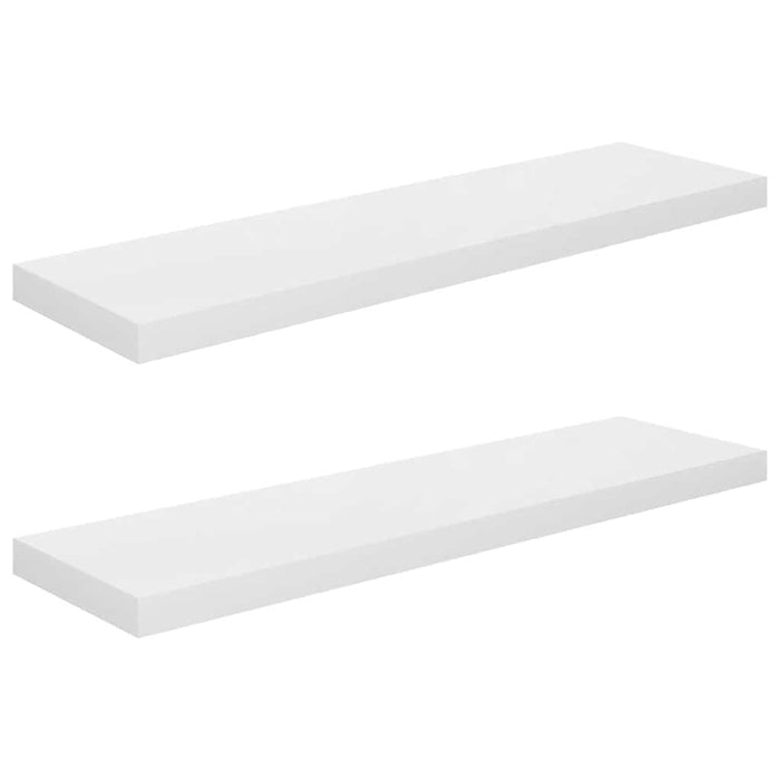 Rafturi de perete, 2 buc., alb extralucios, 90x23,5x3,8 cm, MDF - WALTI WALTI