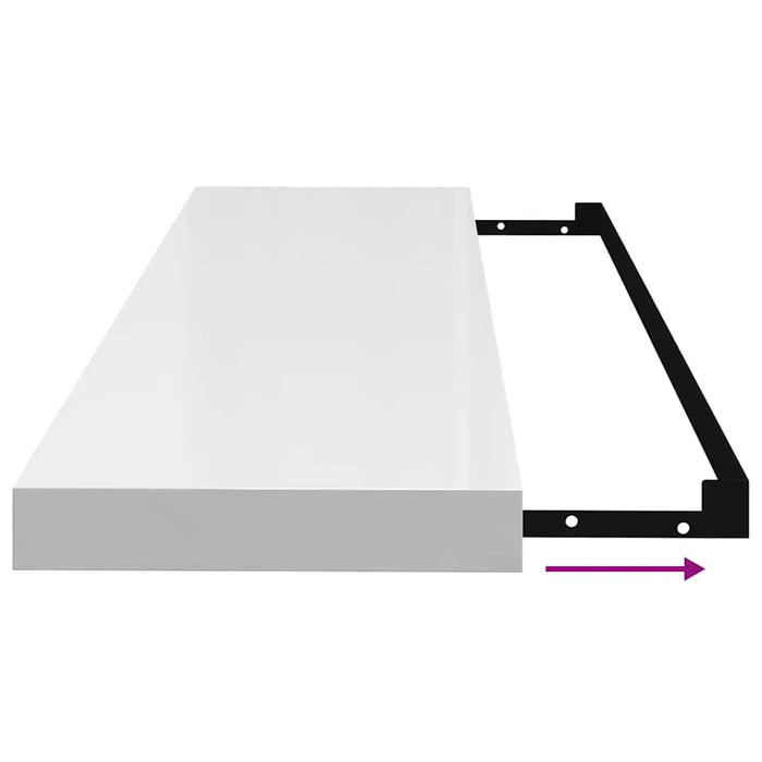 Rafturi de perete, 4 buc., alb extralucios, 90x23,5x3,8 cm, MDF - WALTI WALTI