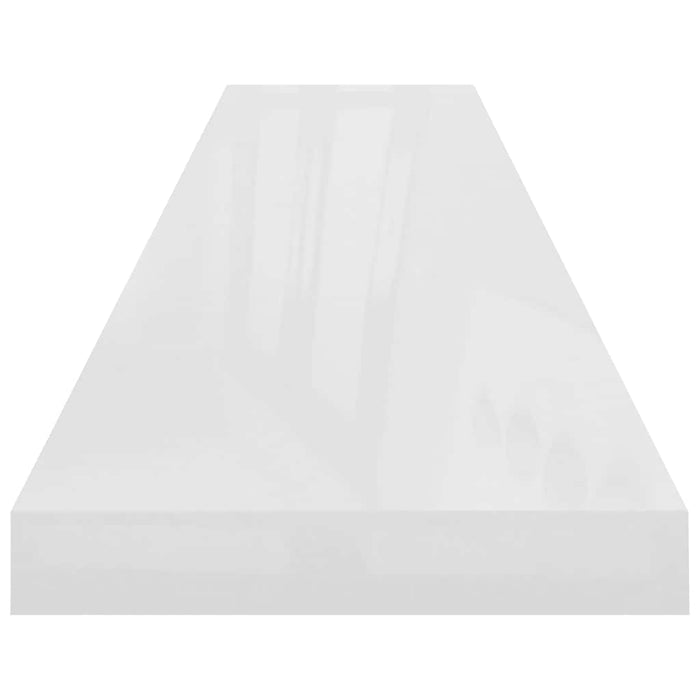 Raft de perete suspendat, alb extralucios, 120x23,5x3,8 cm, MDF - WALTI WALTI