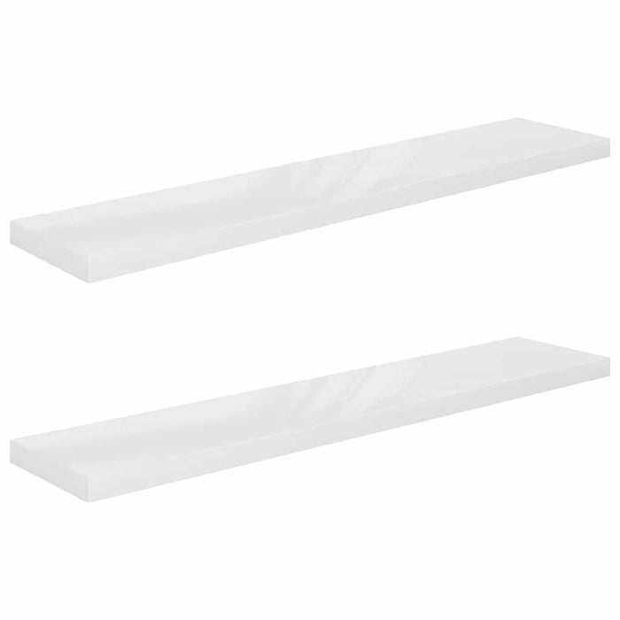 Rafturi de perete, 2 buc., alb extralucios, 120x23,5x3,8 cm MDF - WALTI WALTI