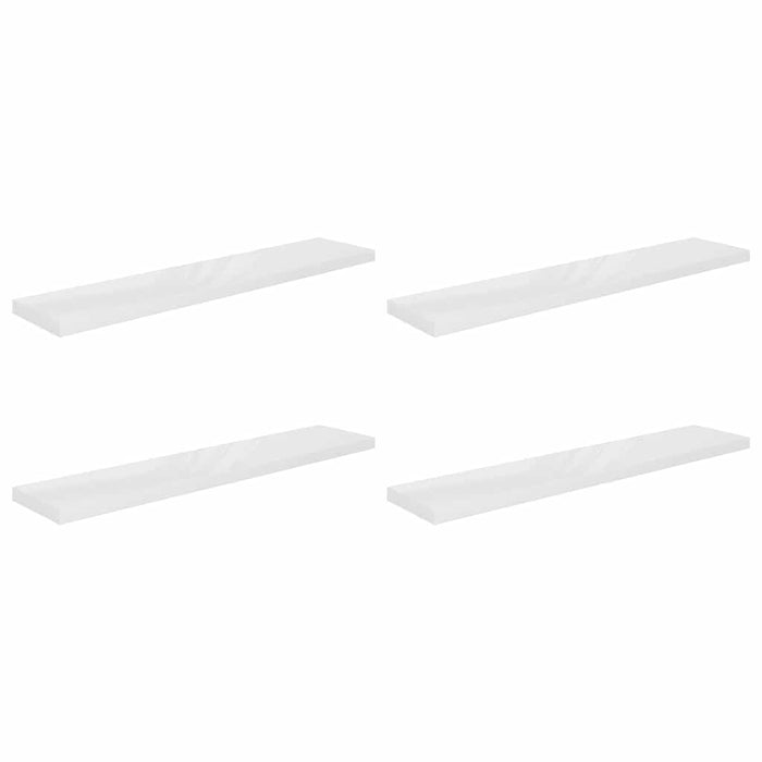 Rafturi de perete, 4 buc., alb extralucios, 120x23,5x3,8 cm MDF - WALTI WALTI
