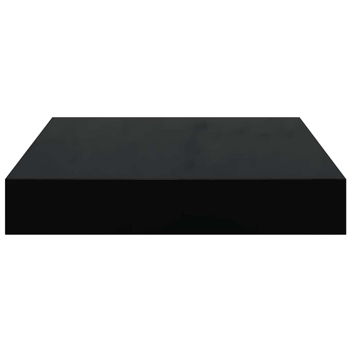 Raft de perete suspendat negru extralucios, 23x23,5x3,8 cm, MDF - WALTI WALTI