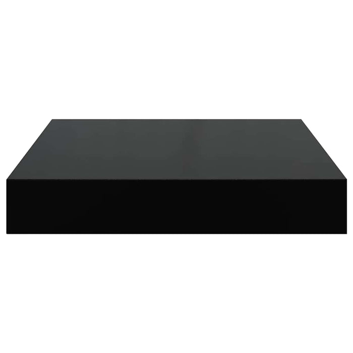Raft de perete suspendat negru extralucios, 23x23,5x3,8 cm, MDF - WALTI WALTI
