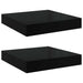 Rafturi de perete 2 buc. negru extralucios 23x23,5x3,8 cm, MDF - WALTI WALTI