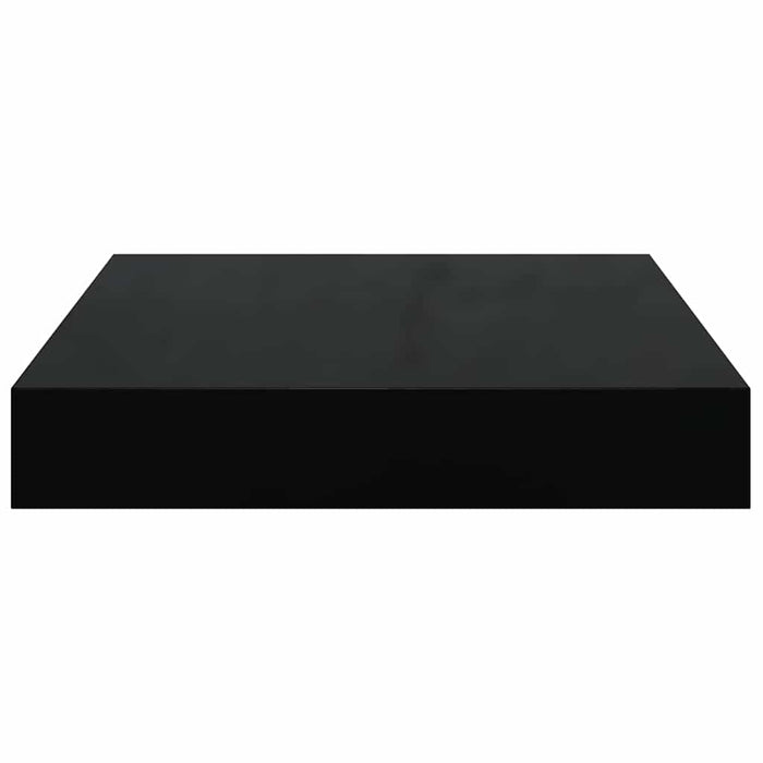 Rafturi de perete 2 buc. negru extralucios 23x23,5x3,8 cm, MDF - WALTI WALTI