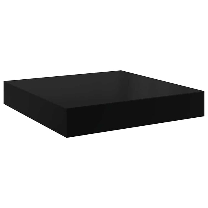 Rafturi de perete 2 buc. negru extralucios 23x23,5x3,8 cm, MDF - WALTI WALTI