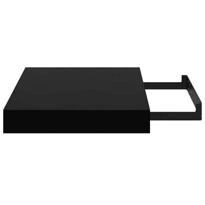 Rafturi de perete 2 buc. negru extralucios 23x23,5x3,8 cm, MDF - WALTI WALTI