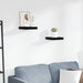 Rafturi de perete 2 buc. negru extralucios 23x23,5x3,8 cm, MDF - WALTI WALTI
