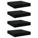 Rafturi de perete 4 buc. negru extralucios 23x23,5x3,8 cm, MDF - WALTI WALTI