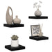 Rafturi de perete 4 buc. negru extralucios 23x23,5x3,8 cm, MDF - WALTI WALTI
