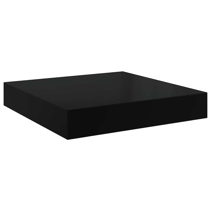 Rafturi de perete 4 buc. negru extralucios 23x23,5x3,8 cm, MDF - WALTI WALTI