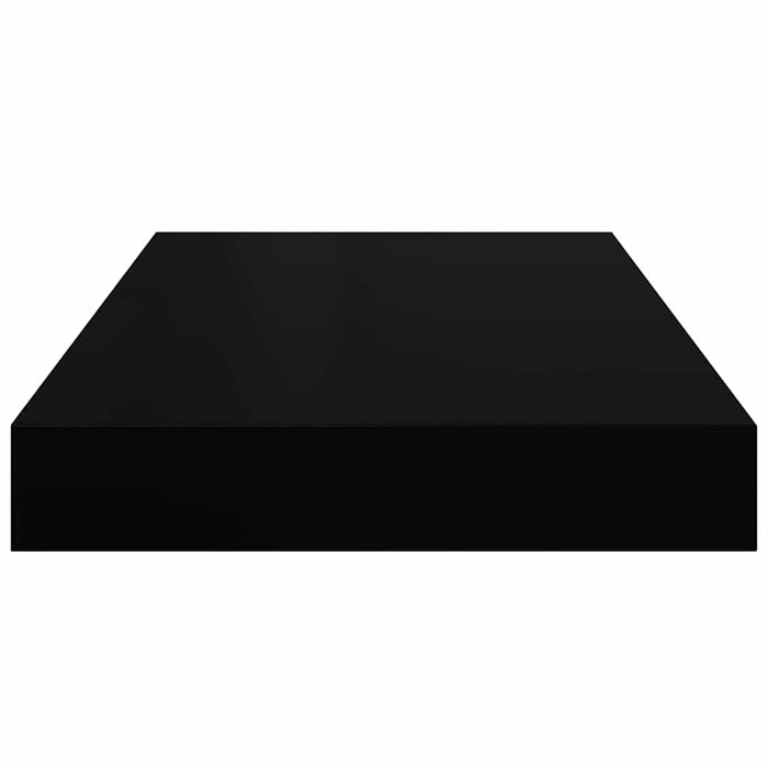 Raft de perete suspendat, negru extralucios, 40x23,5x3,8 cm, MDF WALTI