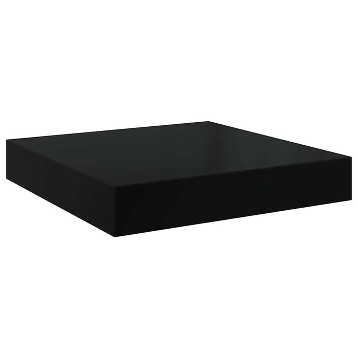 Rafturi de perete, 2 buc., negru extralucios, 40x23,5x3,8 cm, MDF WALTI