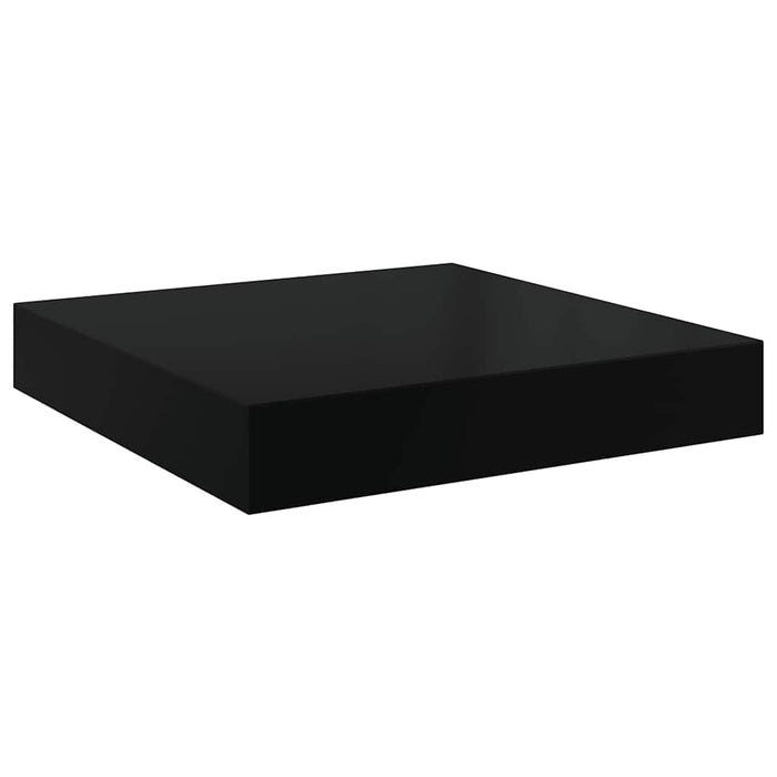 Rafturi de perete, 4 buc., negru extralucios, 40x23,5x3,8 cm, MDF WALTI