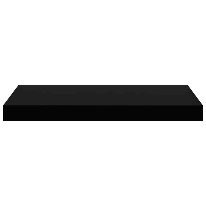 Raft de perete suspendat, negru extralucios, 50x23,5x3,8 cm, MDF WALTI
