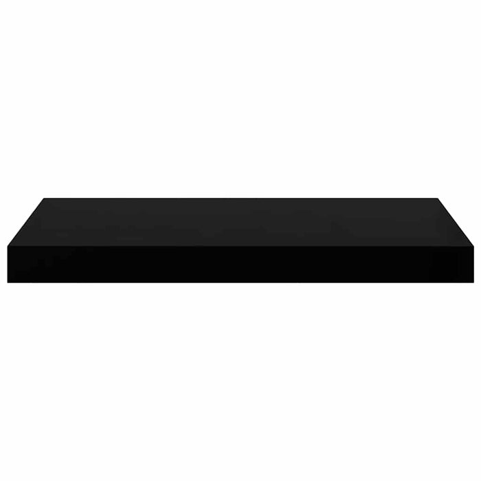 Rafturi de perete, 2 buc., negru extralucios, 50x23,5x3,8 cm, MDF WALTI