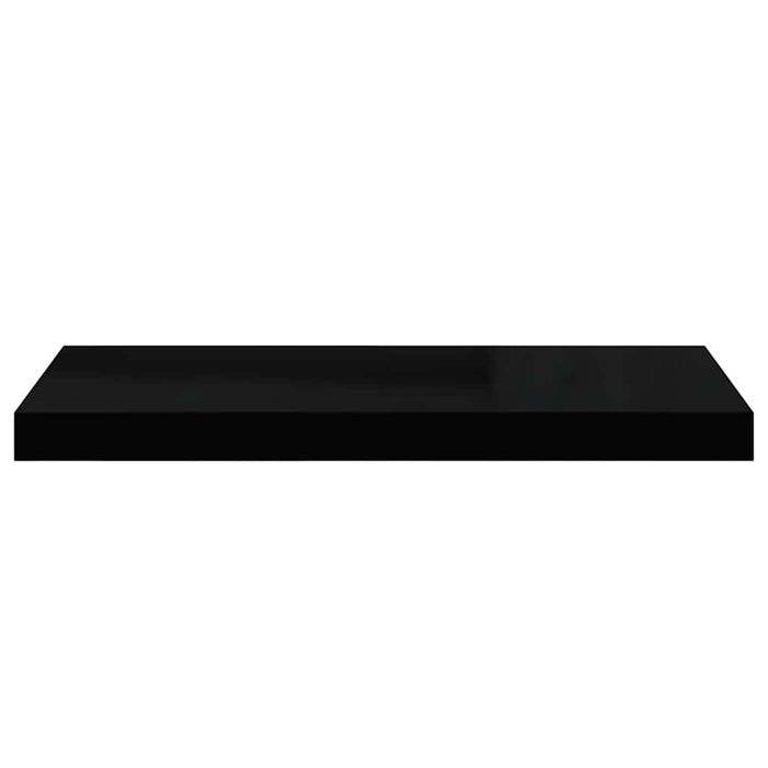 Raft de perete suspendat negru extralucios, 60x23,5x3,8 cm, MDF WALTI