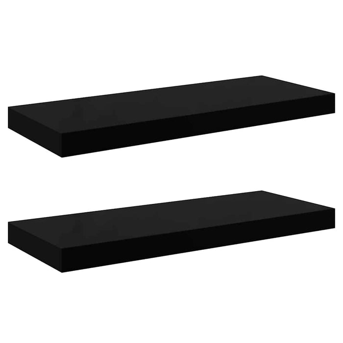 Rafturi de perete 2 buc. negru extralucios, 60x23,5x3,8 cm, MDF - WALTI WALTI