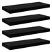 Rafturi de perete 4 buc. negru extralucios, 60x23,5x3,8 cm, MDF - WALTI WALTI