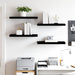 Rafturi de perete 4 buc. negru extralucios, 60x23,5x3,8 cm, MDF - WALTI WALTI