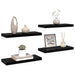 Rafturi de perete 4 buc. negru extralucios, 60x23,5x3,8 cm, MDF - WALTI WALTI