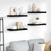 Rafturi de perete 4 buc. negru extralucios, 60x23,5x3,8 cm, MDF - WALTI WALTI