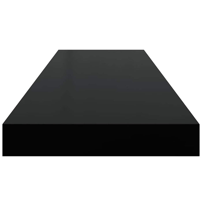 Raft de perete suspendat negru extralucios, 80x23,5x3,8 cm, MDF - WALTI WALTI