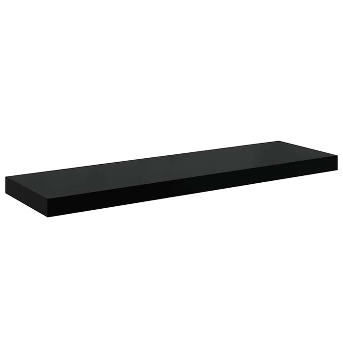 Rafturi de perete 2 buc., negru extralucios, 80x23,5x3,8 cm MDF - WALTI WALTI