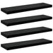 Rafturi de perete, 4 buc., negru extralucios 80x23,5x3,8 cm MDF - WALTI WALTI