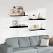 Rafturi de perete, 4 buc., negru extralucios 80x23,5x3,8 cm MDF - WALTI WALTI