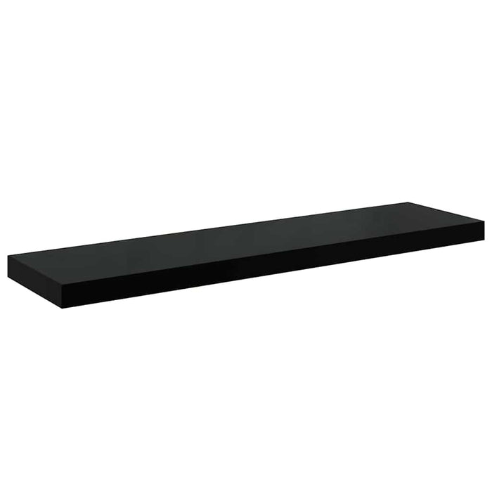 Raft perete suspendat, negru extralucios, 90x23,5x3,8 cm, MDF - WALTI WALTI
