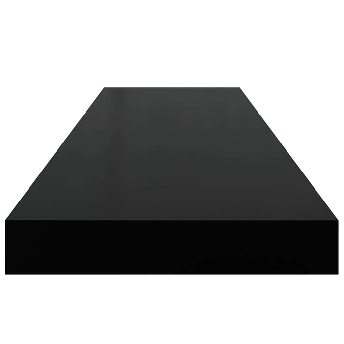 Raft perete suspendat, negru extralucios, 90x23,5x3,8 cm, MDF - WALTI WALTI