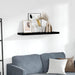 Raft perete suspendat, negru extralucios, 90x23,5x3,8 cm, MDF - WALTI WALTI