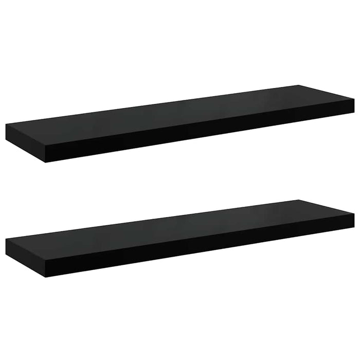 Rafturi de perete, 2 buc., negru extralucios 90x23,5x3,8 cm MDF - WALTI WALTI