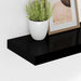 Rafturi de perete, 2 buc., negru extralucios 90x23,5x3,8 cm MDF - WALTI WALTI