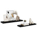 Rafturi de perete, 2 buc., negru extralucios 90x23,5x3,8 cm MDF - WALTI WALTI