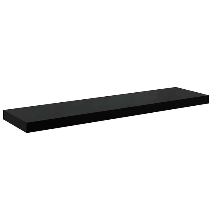 Rafturi de perete, 2 buc., negru extralucios 90x23,5x3,8 cm MDF - WALTI WALTI