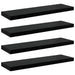 Rafturi de perete 4 buc. negru extralucios, 90x23,5x3,8 cm, MDF - WALTI WALTI