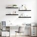 Rafturi de perete 4 buc. negru extralucios, 90x23,5x3,8 cm, MDF - WALTI WALTI