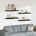 Rafturi de perete 4 buc. negru extralucios, 90x23,5x3,8 cm, MDF - WALTI WALTI